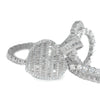 Baguette Heart Set With 4MM Tennis Chain