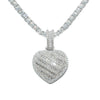 Baguette Heart Set With 4MM Tennis Chain