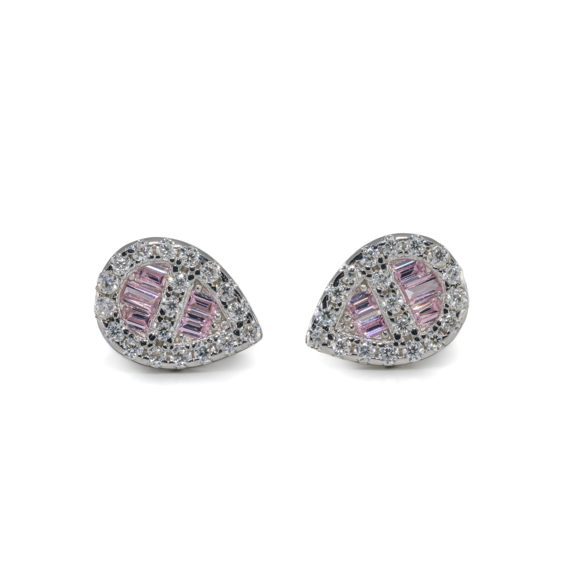 Teardrop Baguette Stud Earrings