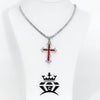 Red Ruby Iced Cross Pendant