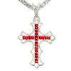 Red Ruby Iced Cross Pendant