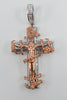 Two Tone Cross Pendant With Baguettes