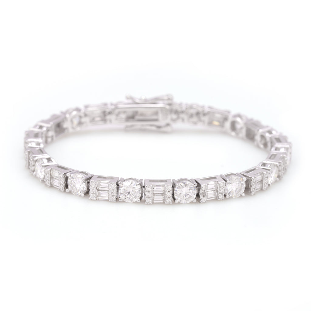 Baguette & Honey Cut 5MM Tennis Bracelet