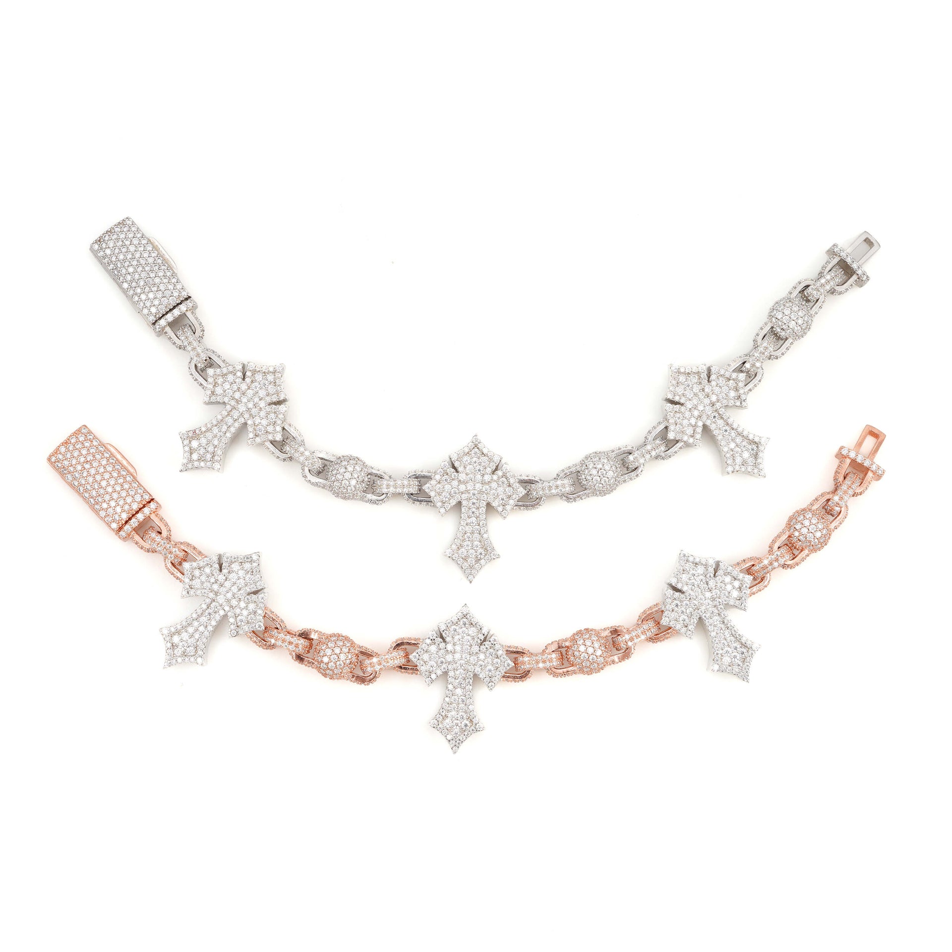 Iced Cross Link Bracelet