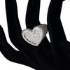Iced Heart Baguette Ring