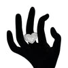 Iced Heart Baguette Ring