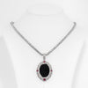 Ruby Halo Onyx Memorial Pendant