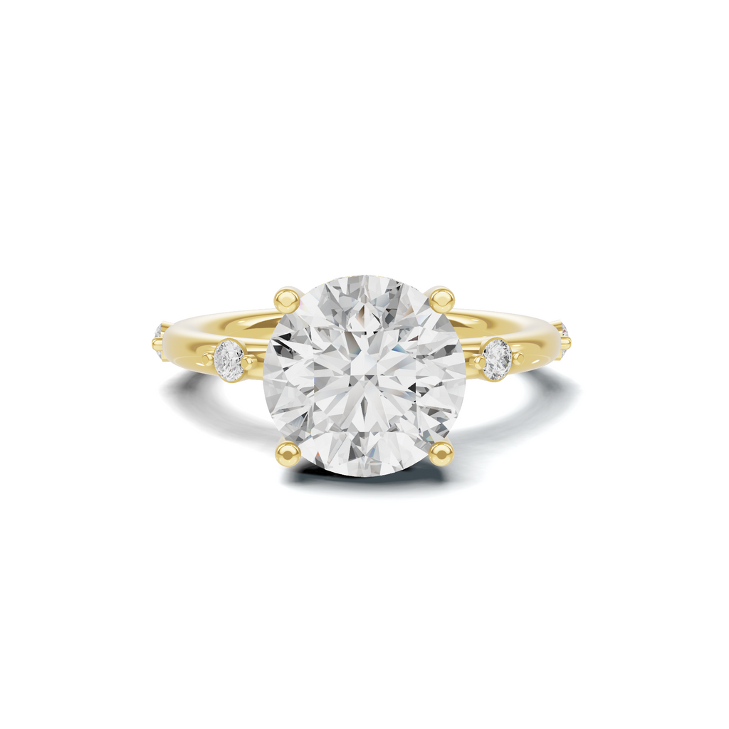 Accented Solitaire Statement Ring
