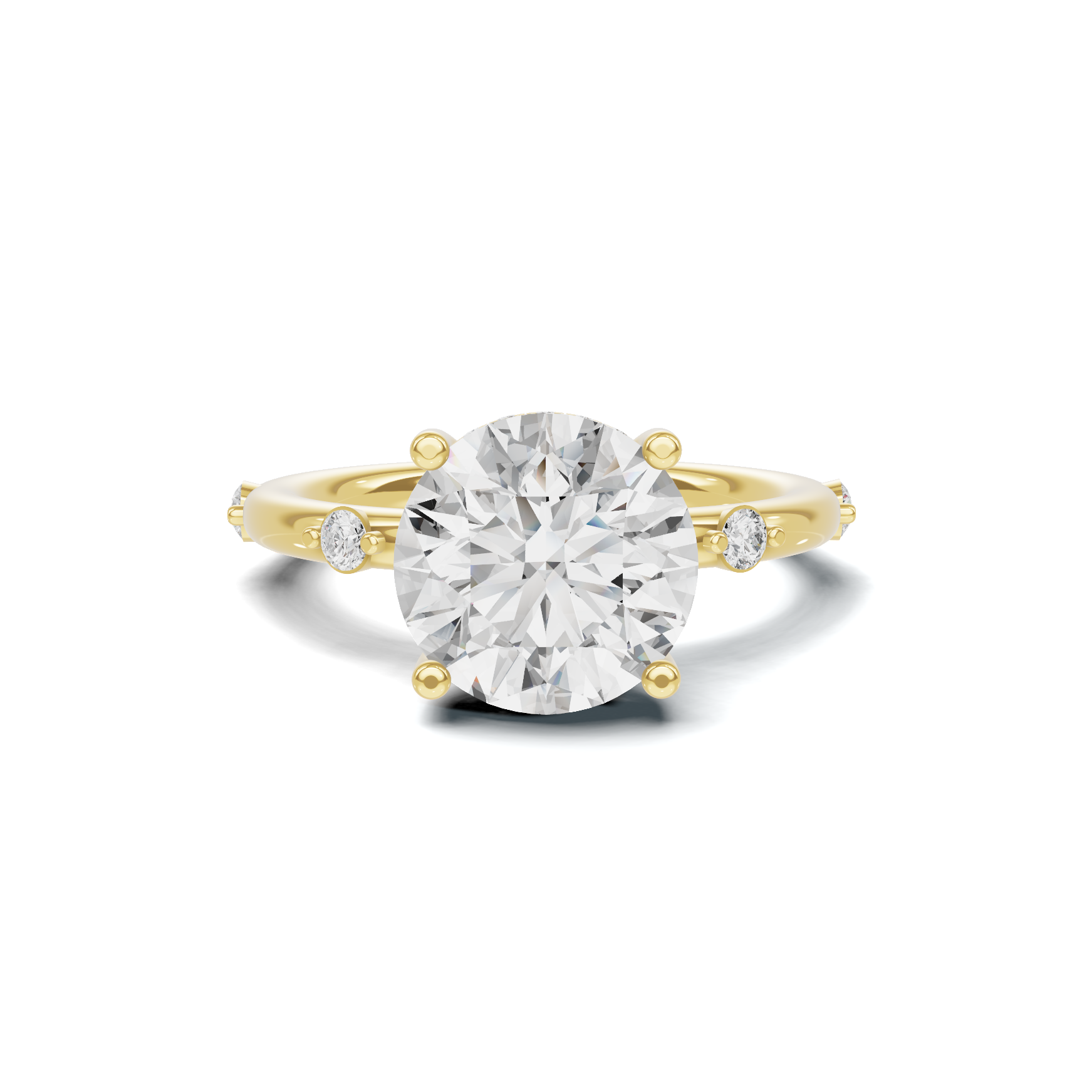 Accented Solitaire Statement Ring