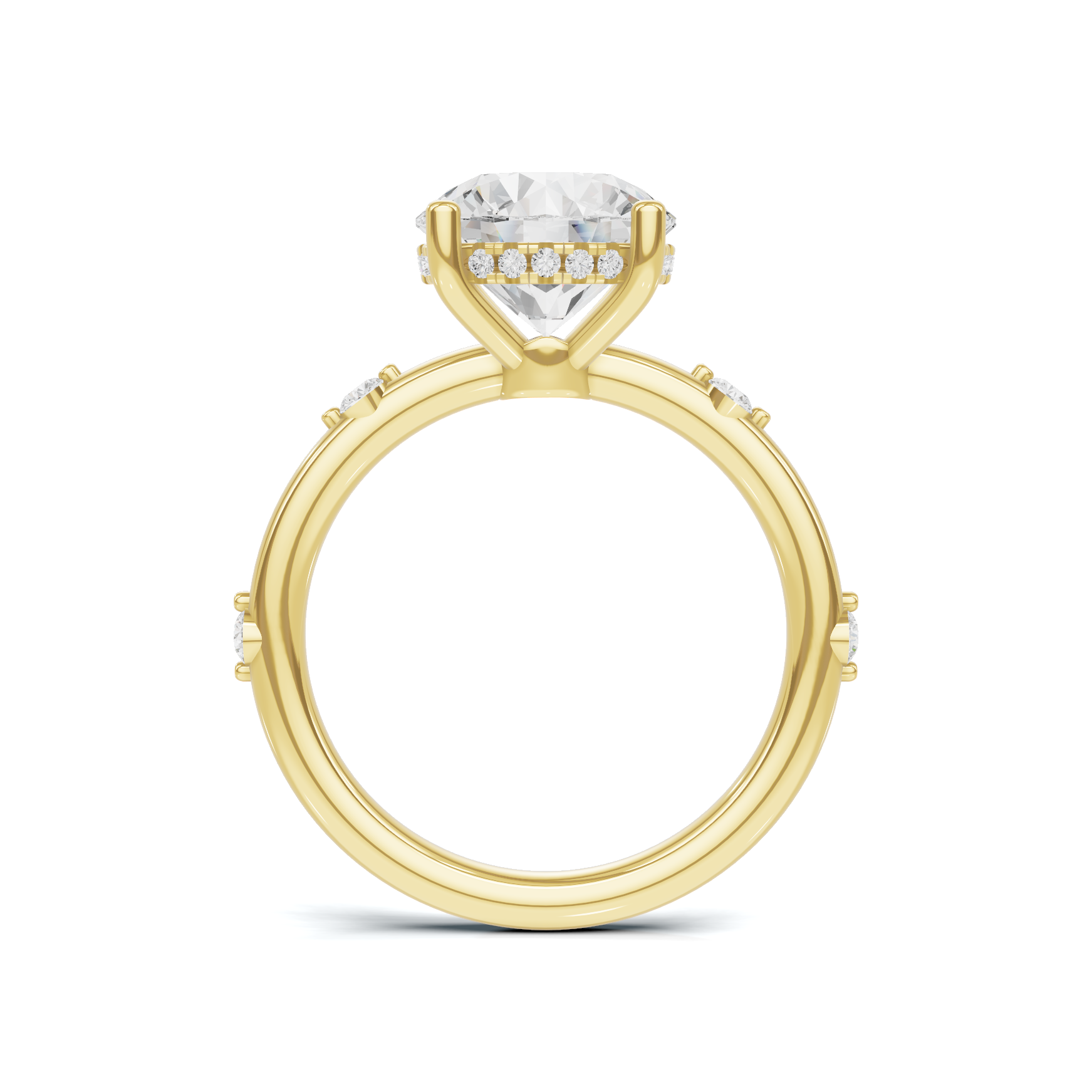 Accented Solitaire Statement Ring