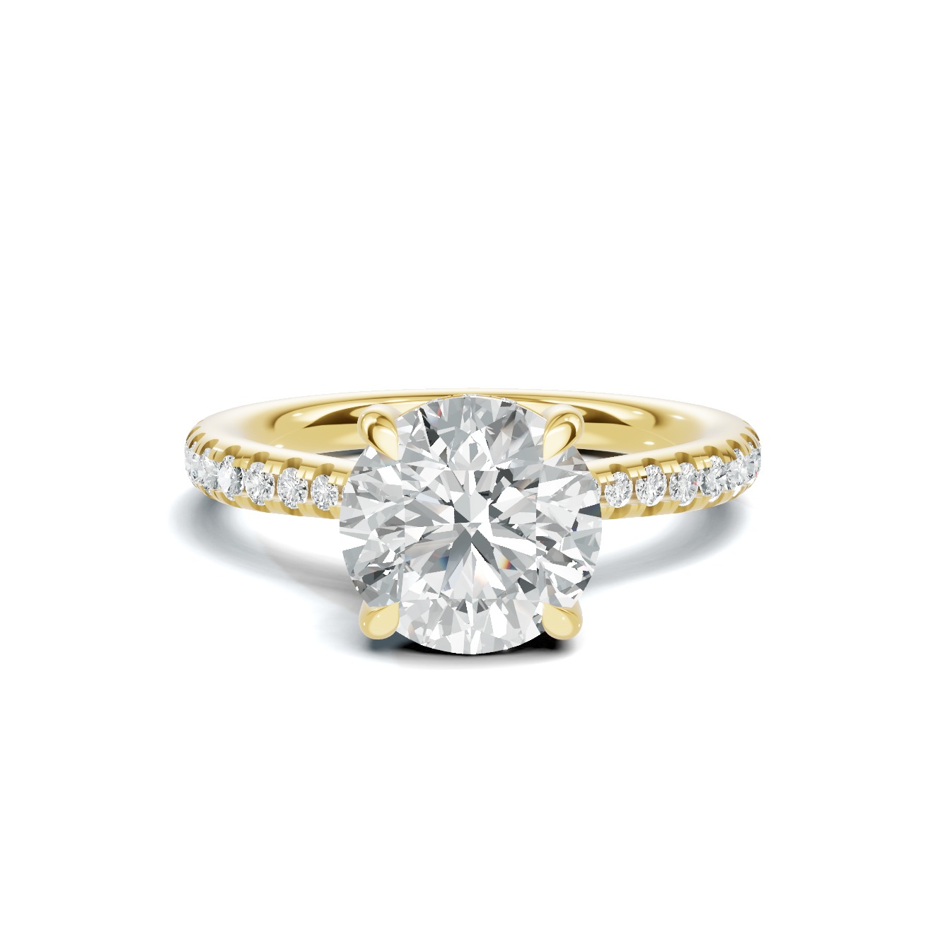 Pavé Accented Solitaire Ring