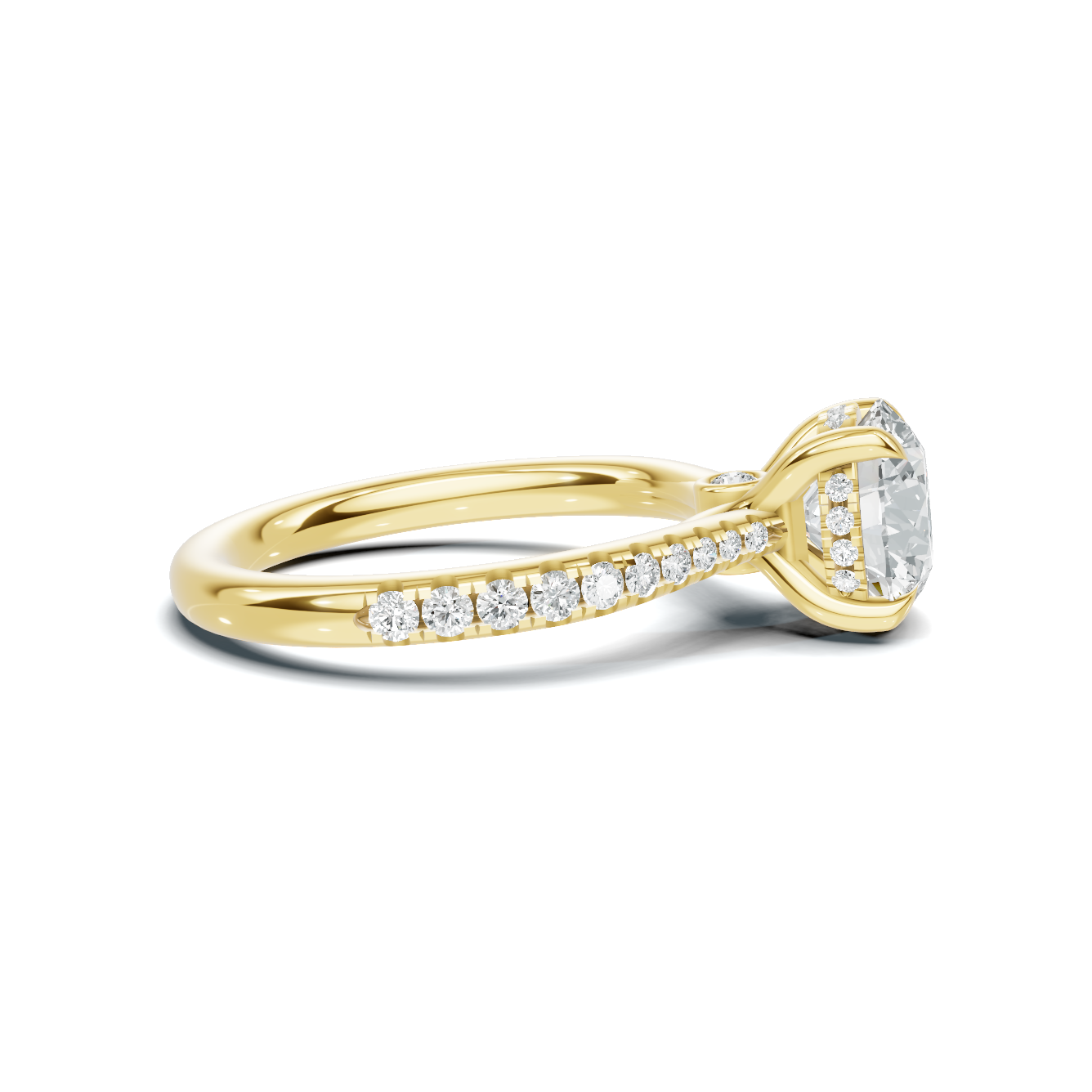 Pavé Accented Solitaire Ring