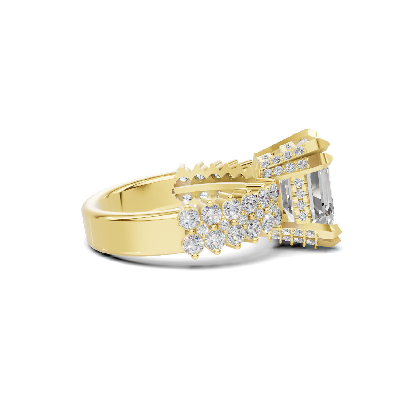 Triple Row Pave Ring