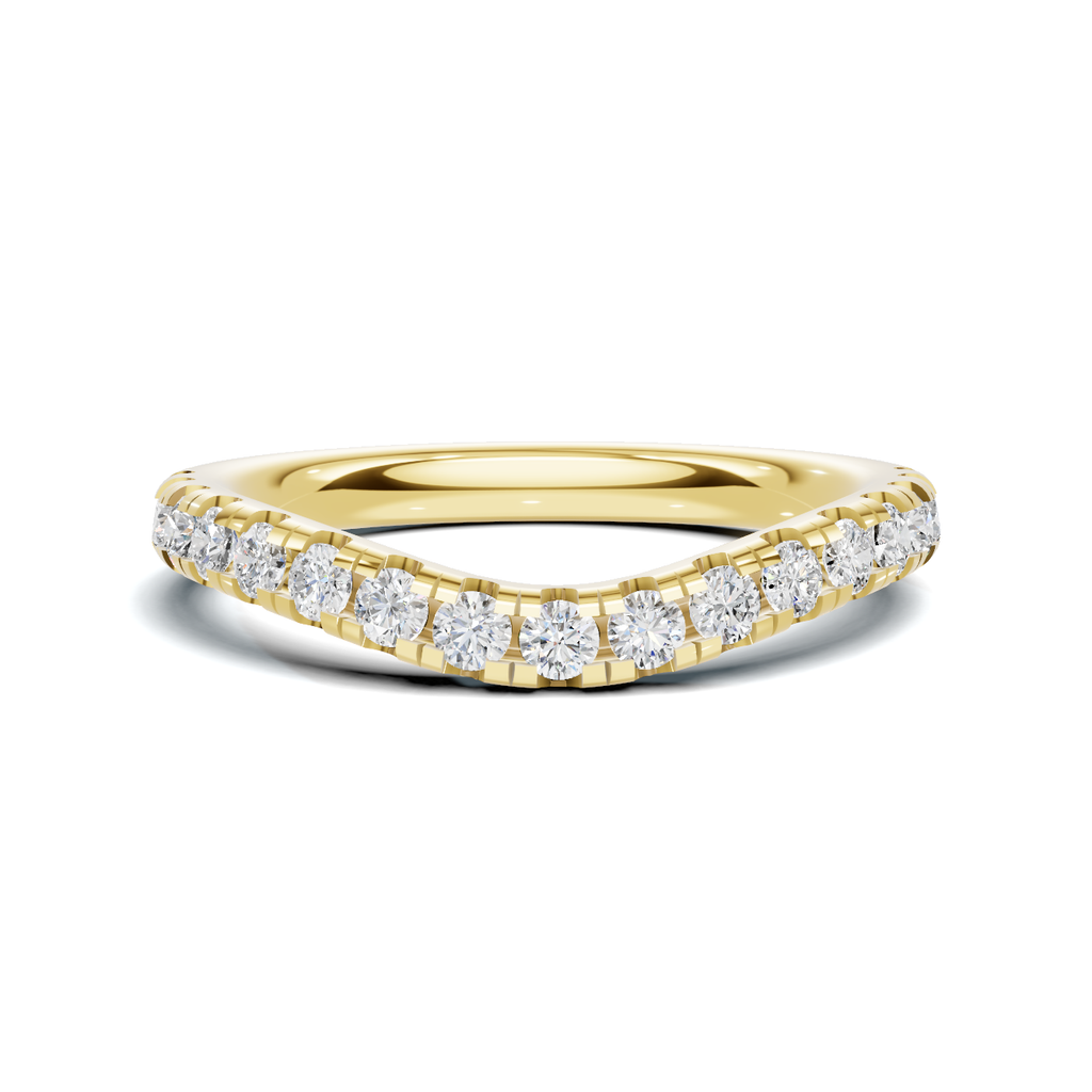 Elegant Contoured Pave Ring