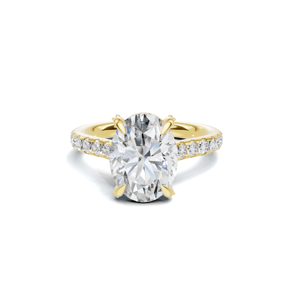 Pave Accented Prong Ring