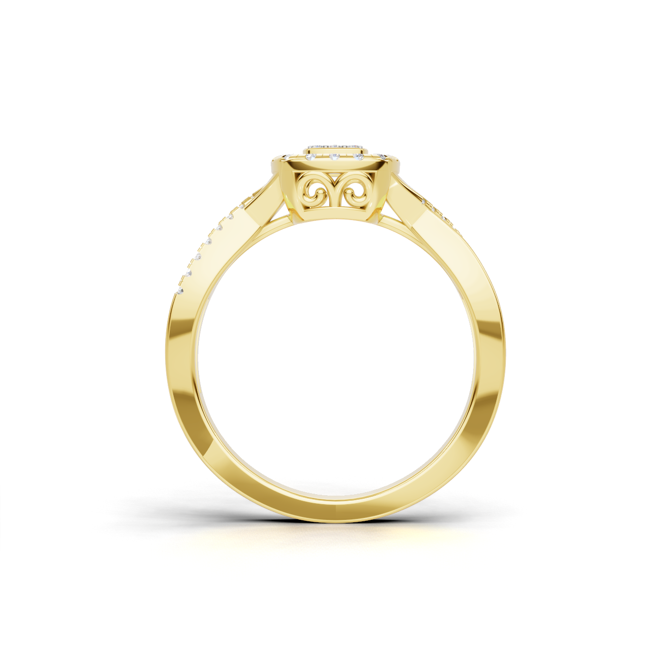 Twisted Pavé Halo Ring