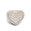 Pave Baguette Heart Ring
