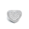 Pave Baguette Heart Ring