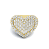 Pave Baguette Heart Ring
