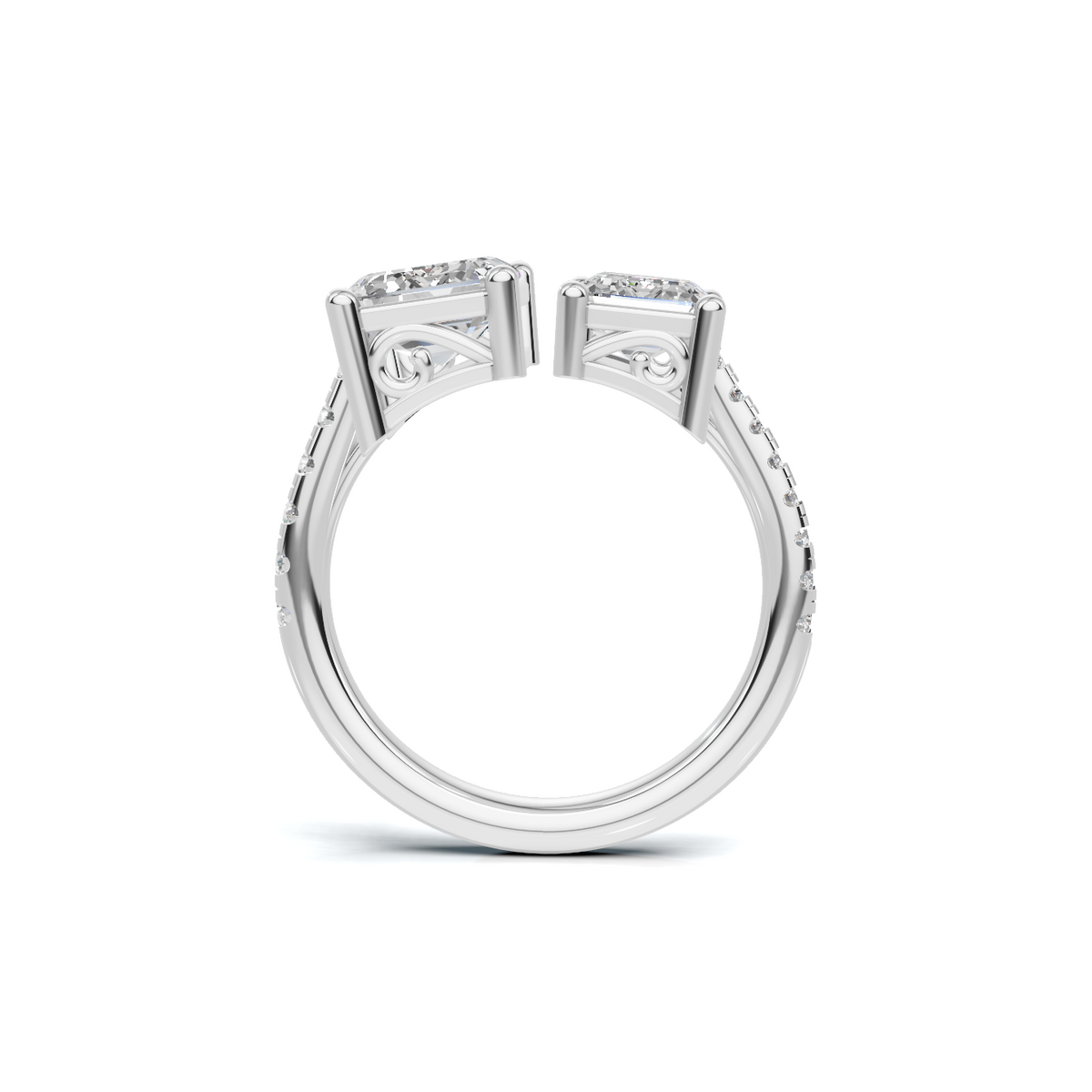 Dual Stone Open Ring