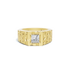 Textured Geometric Statement Ring