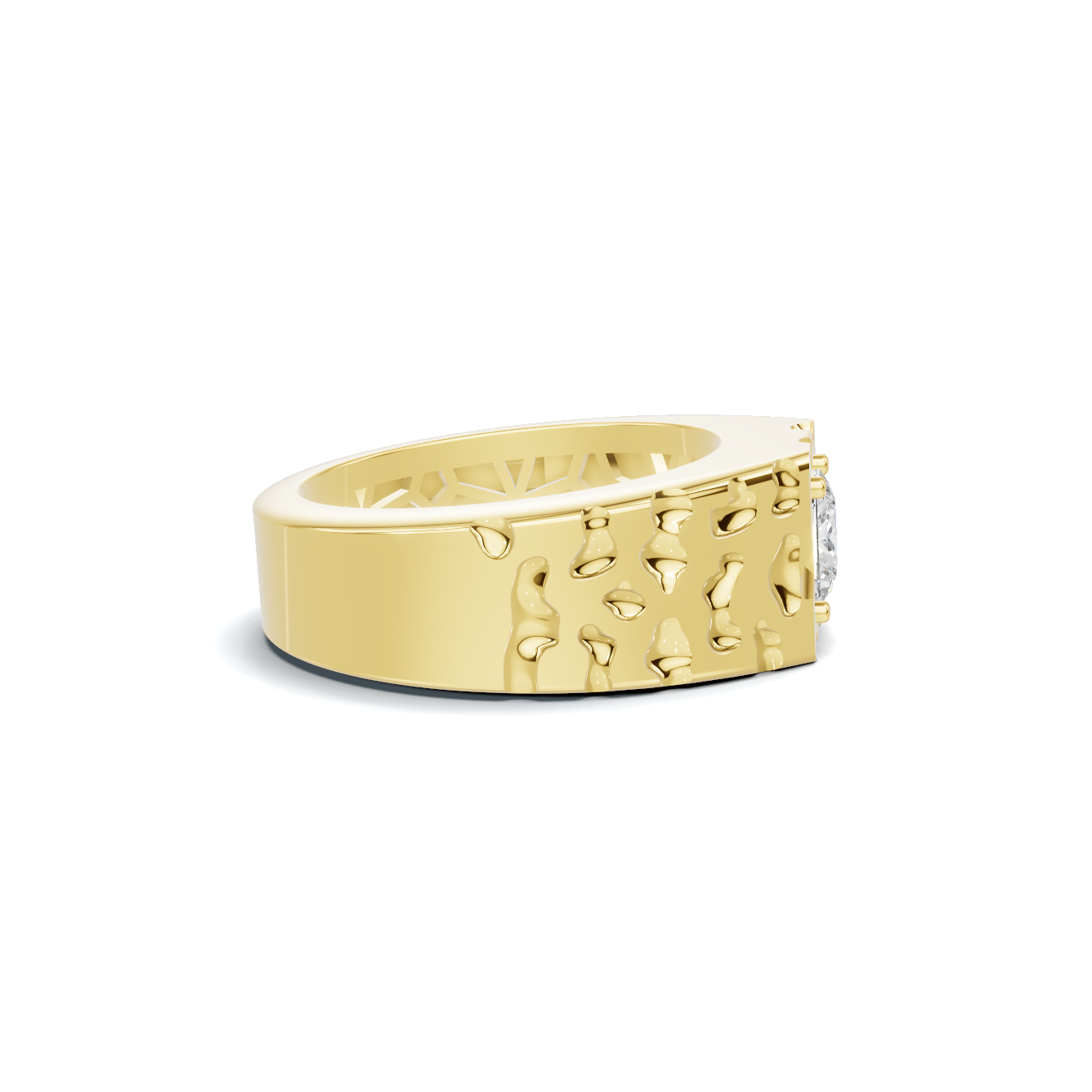 Textured Geometric Statement Ring
