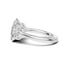 Three Stone Half Moon Ring