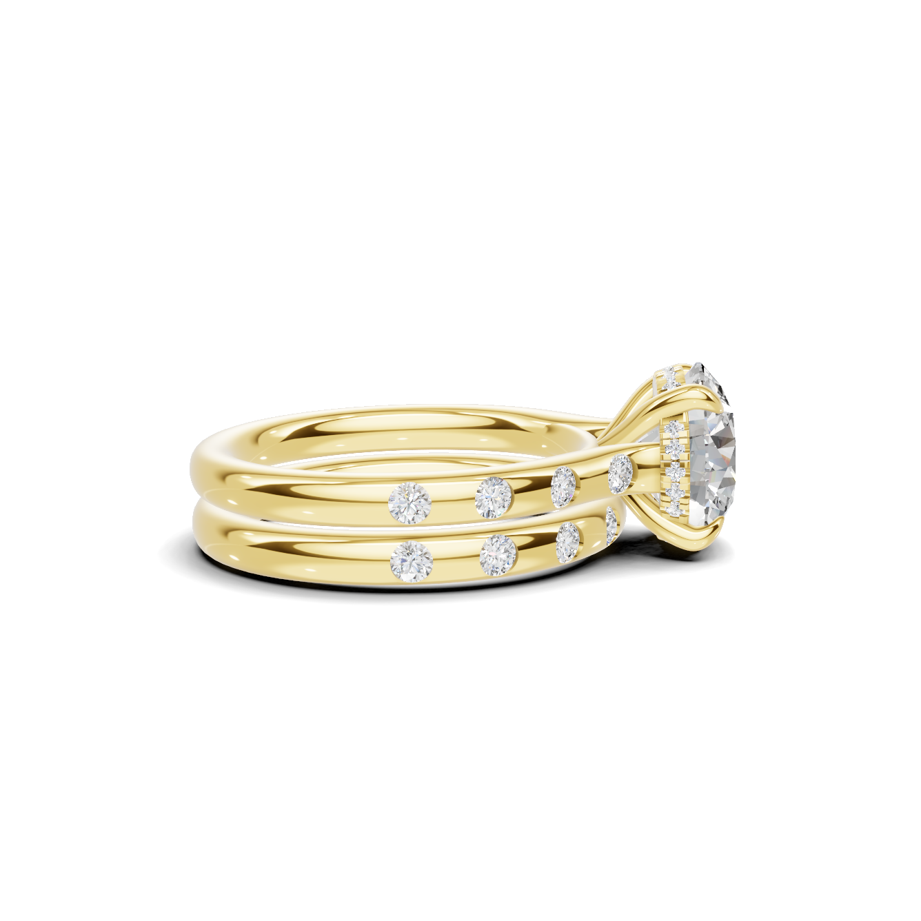 Pave Accented Bridal Ring