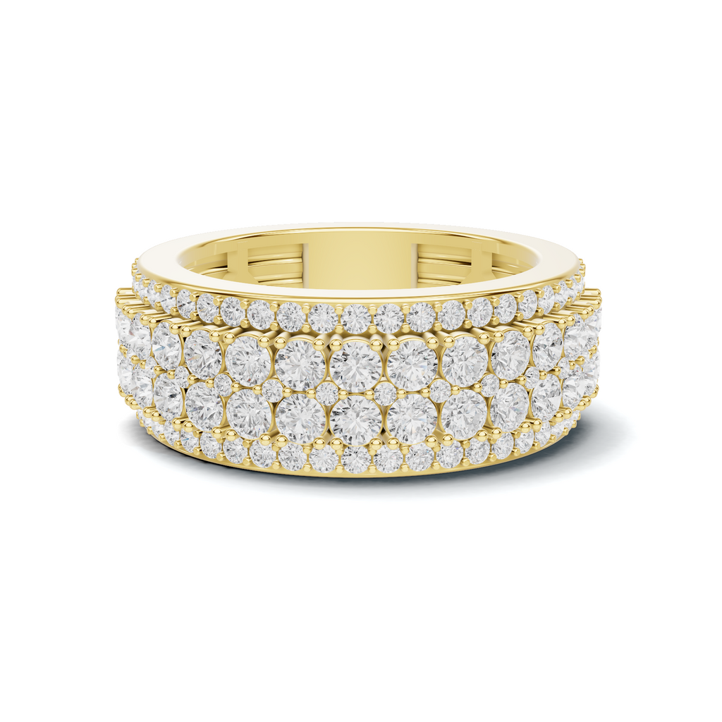 Luxe Triple Row Pave Ring