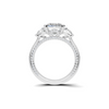 Grand Three Stone Pave Ring