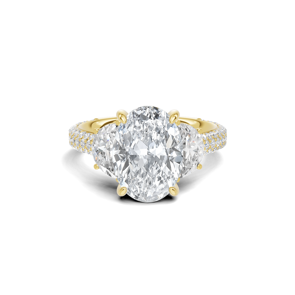 Three Stone Pave Ring