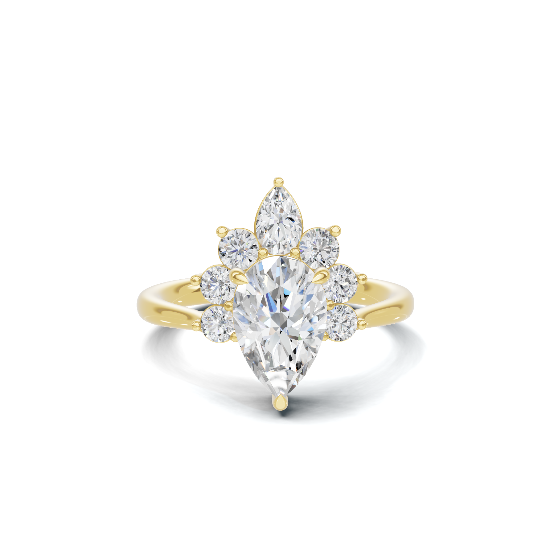 Exquisite Cluster Statement Ring