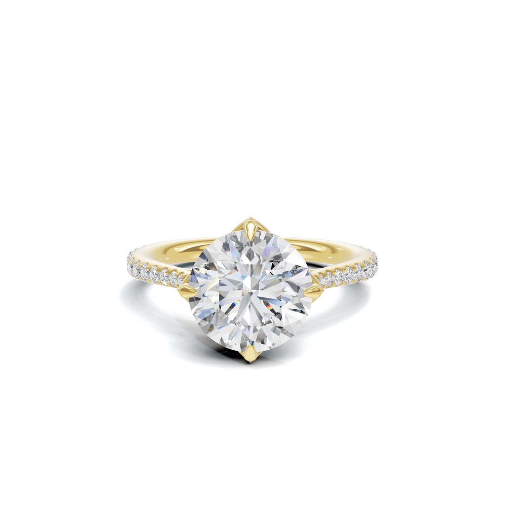 Pavé Petal Basket Ring