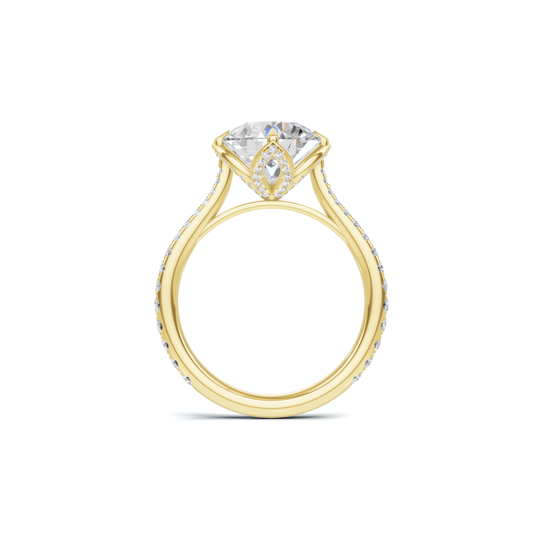 Pavé Petal Basket Ring