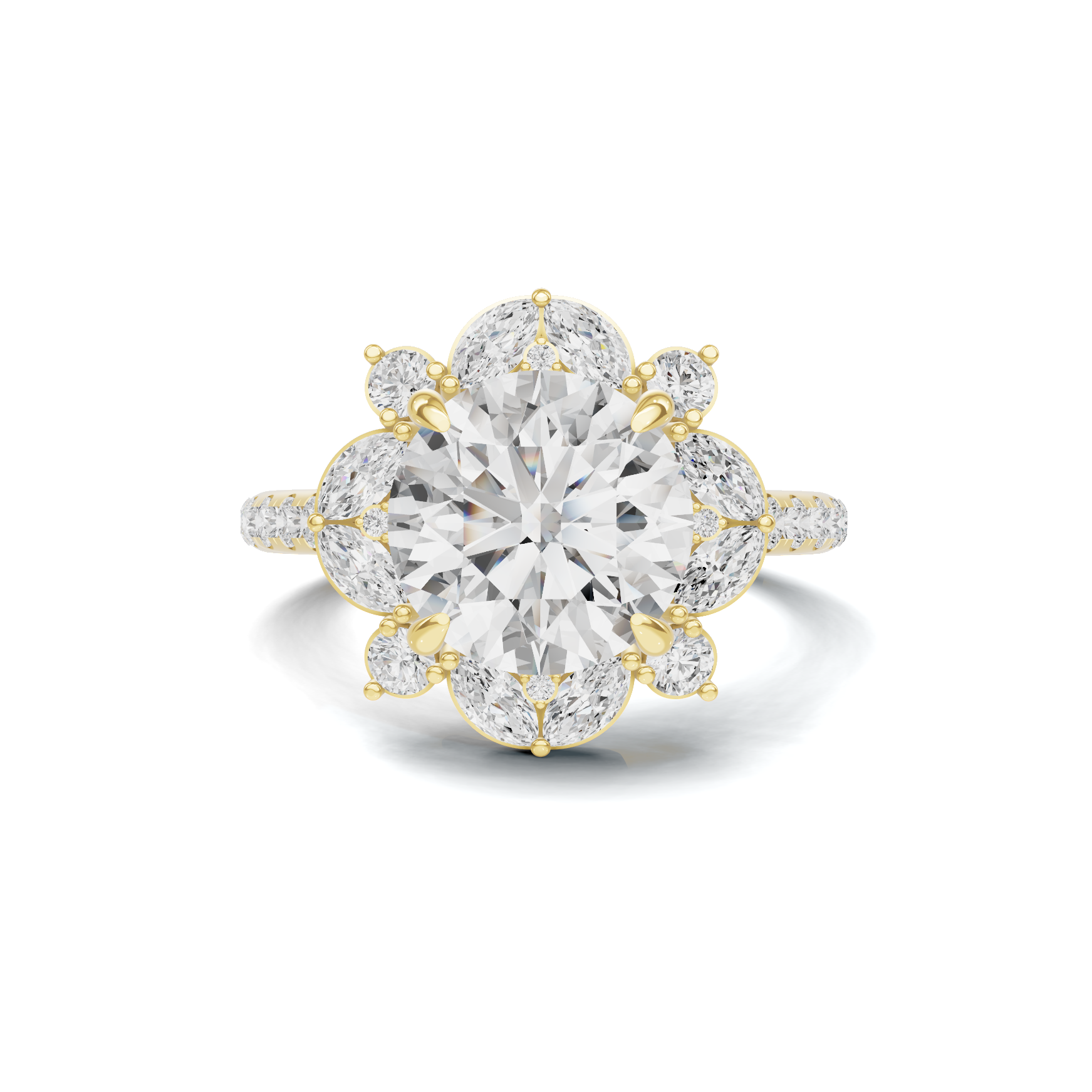 Luxe Floral Halo Ring