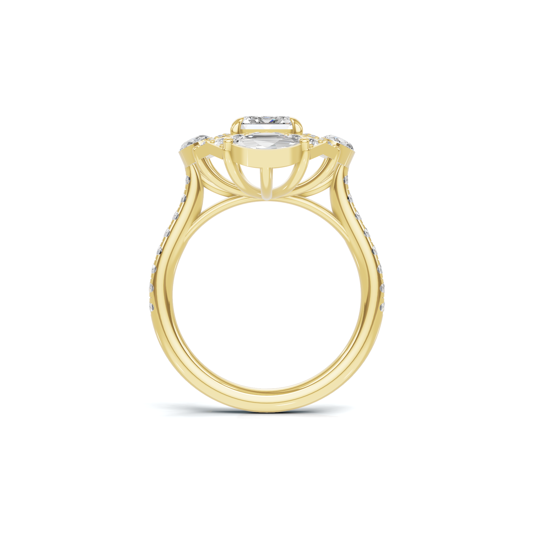 Floral Marquise Halo Ring