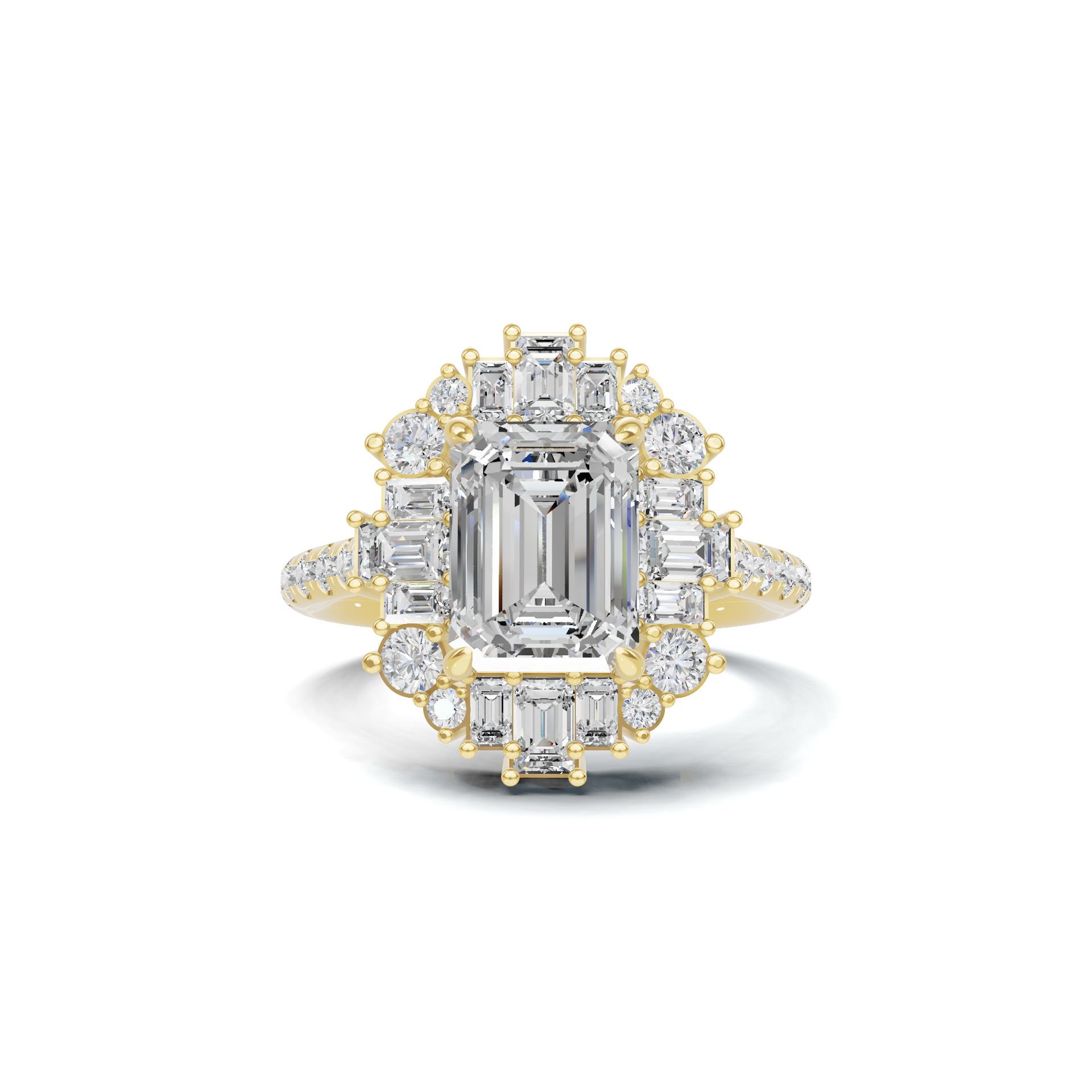 Baguette Halo Ring