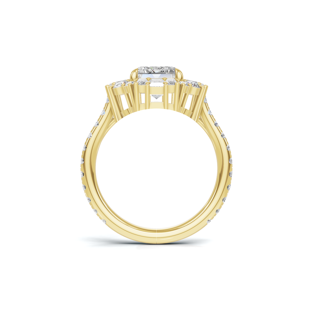 Baguette Halo Ring