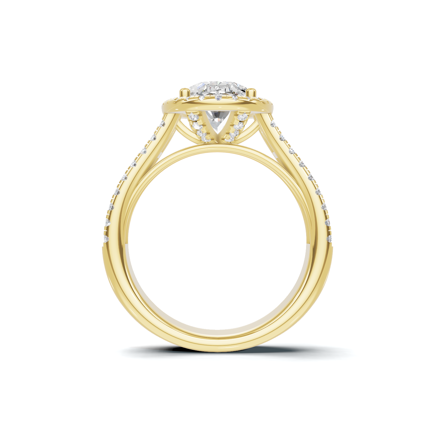 Triple Band Halo Ring