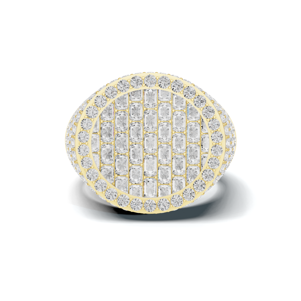 Iced Baguette Statement Ring