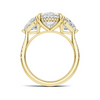 Exquisite Elegant Three Stone Ring