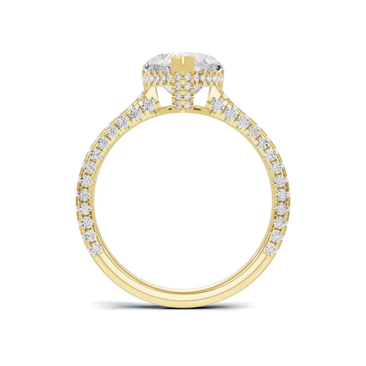 Elegant Heart Pavé Ring