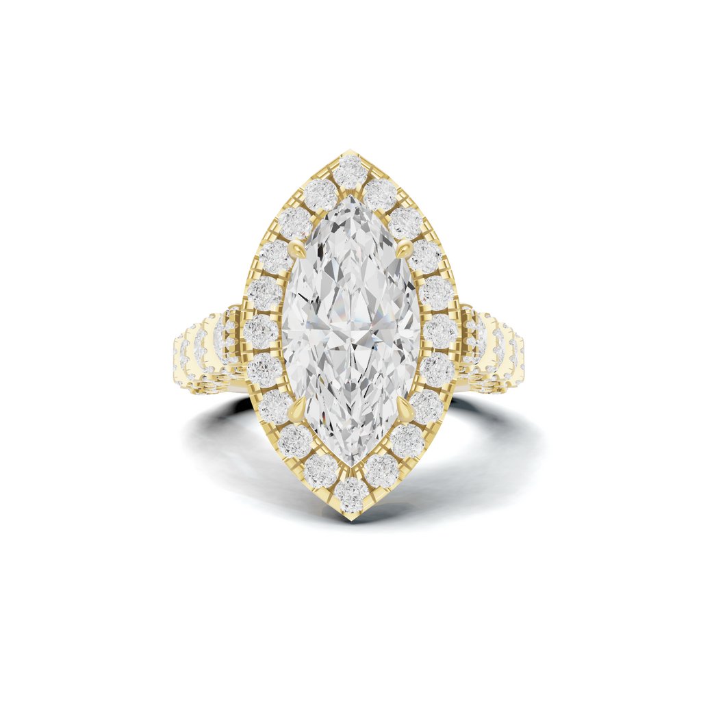 Luxe Marquise Halo Statement Ring