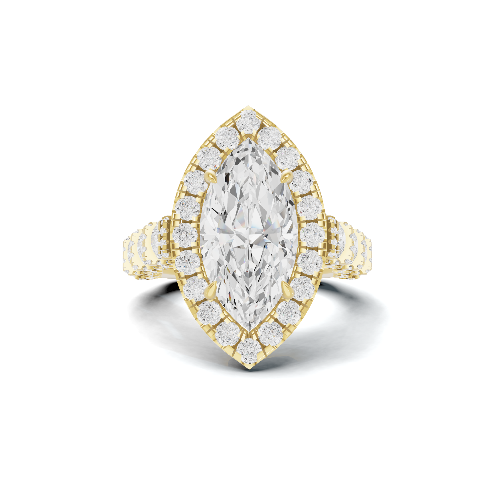Luxe Marquise Halo Statement Ring