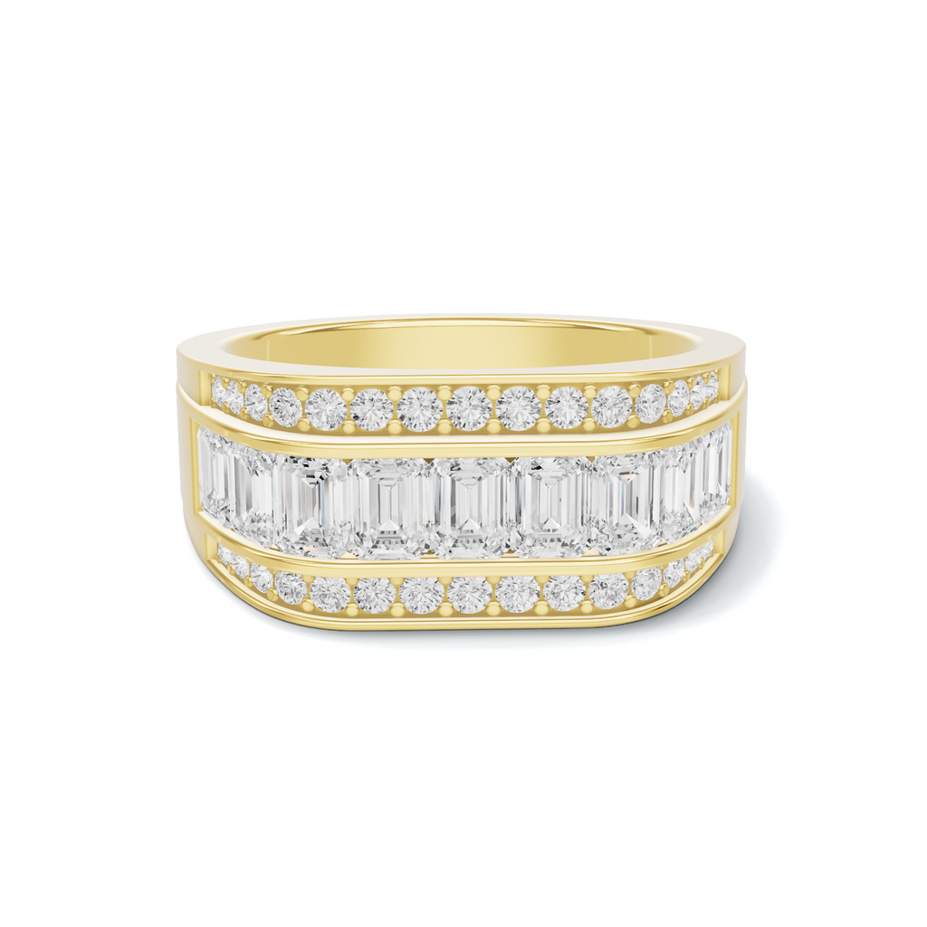 Brilliant Three Row Ring