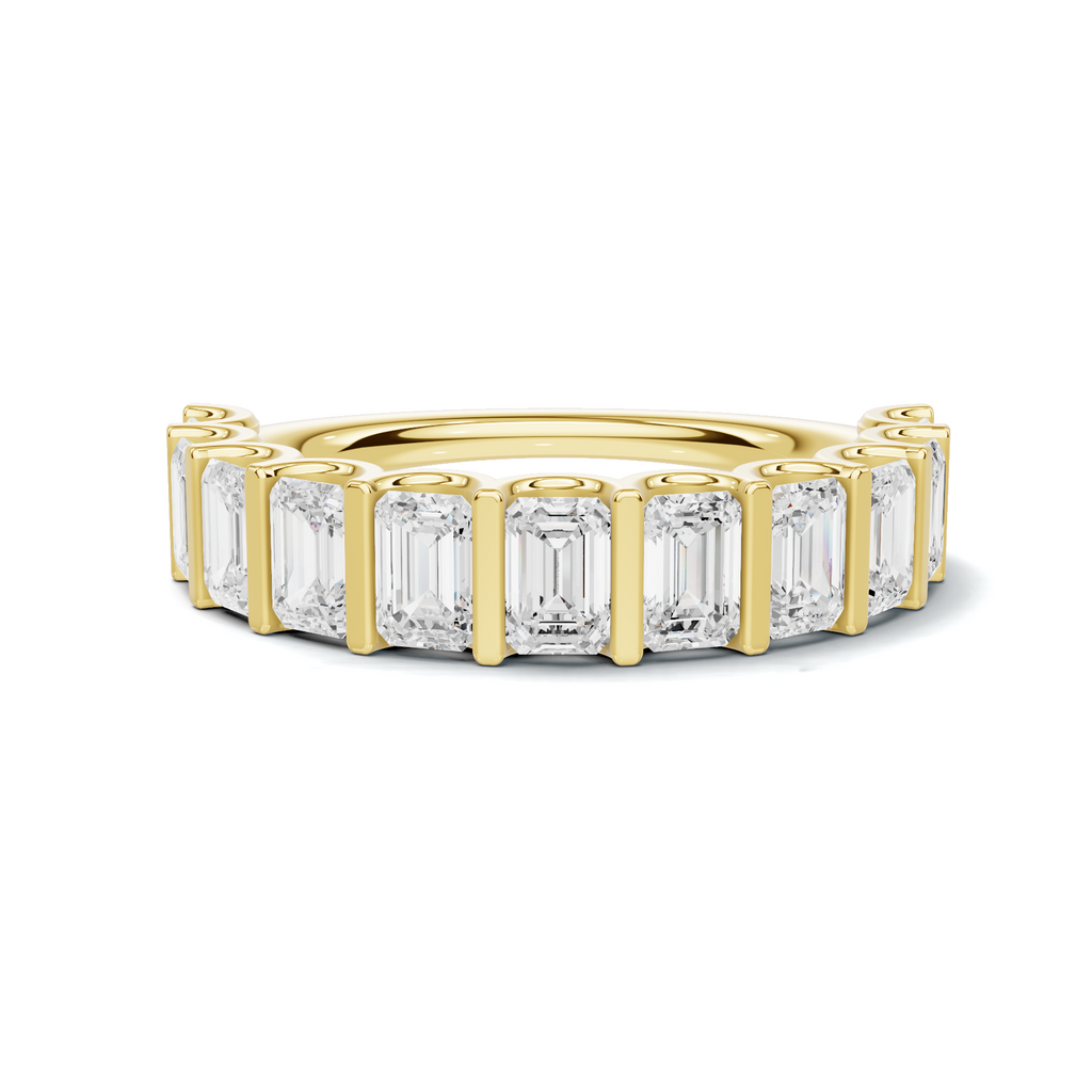 emerald Bar Set Ring