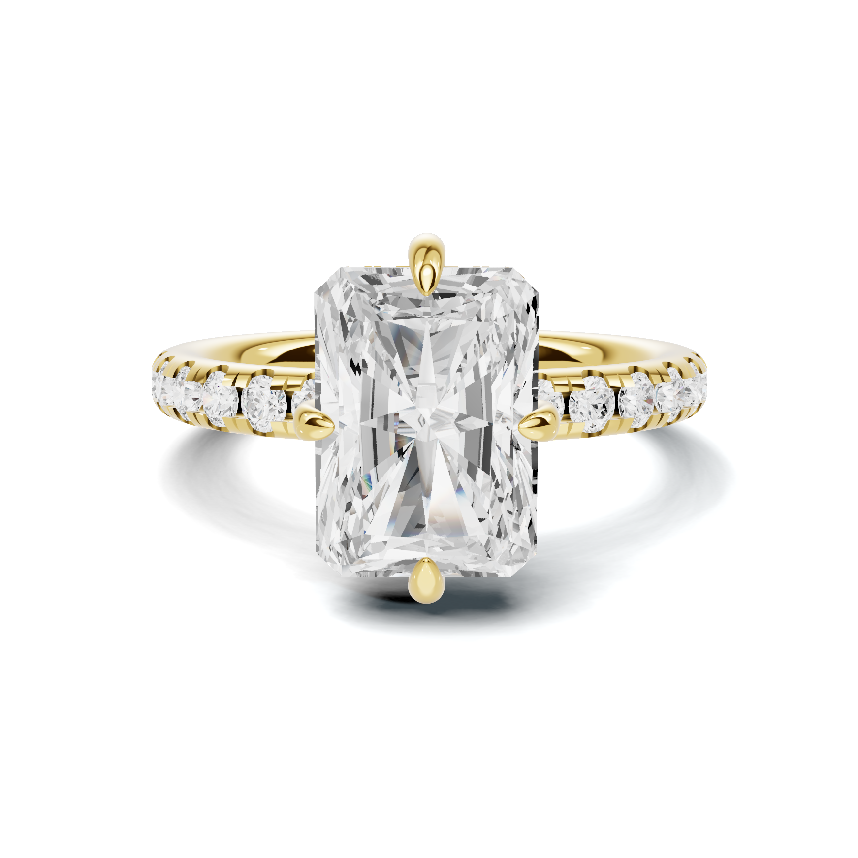 Pavé Band Solitaire Ring