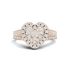 Paved Heart Cluster Ring