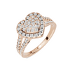 Paved Heart Cluster Ring