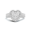 Paved Heart Cluster Ring